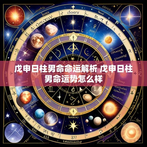 戊申日柱男命命运解析 戊申日柱男命运势怎么样