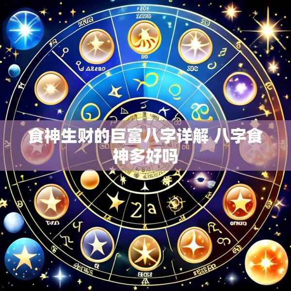 食神生财的巨富八字详解 八字食神多好吗