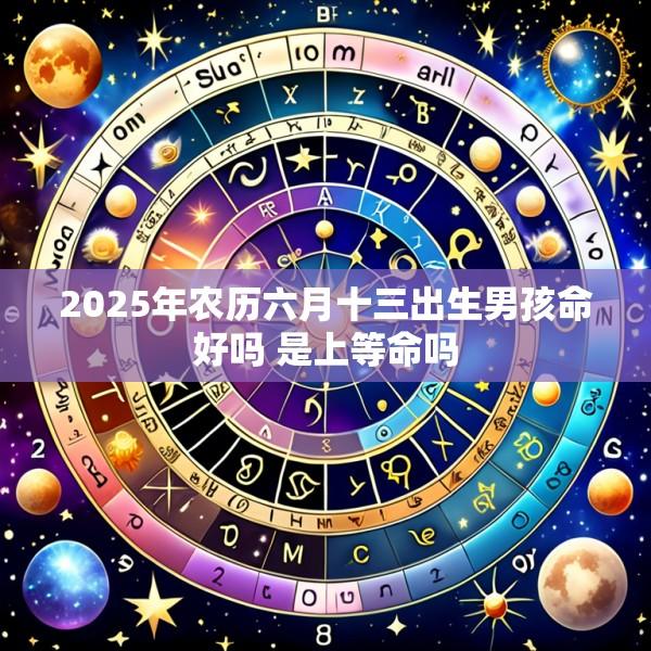 2025年农历六月十三出生男孩命好吗 是上等命吗