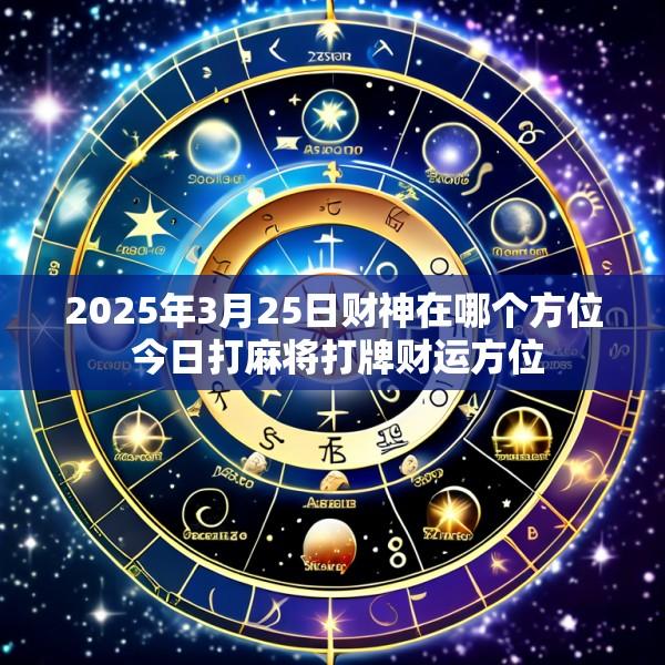 2025年3月25日财神在哪个方位 今日打麻将打牌财运方位