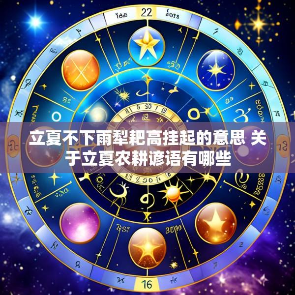 立夏不下雨犁耙高挂起的意思 关于立夏农耕谚语有哪些