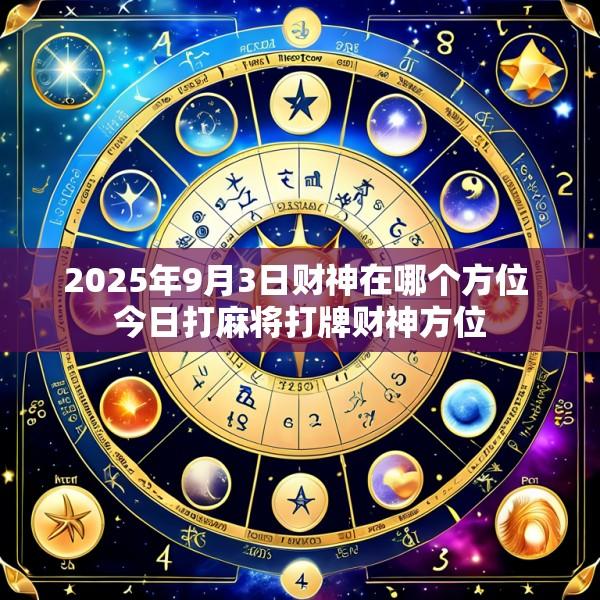 2025年9月3日财神在哪个方位 今日打麻将打牌财神方位