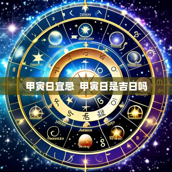 甲寅日宜忌  甲寅日是吉日吗