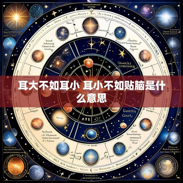 耳大不如耳小 耳小不如贴脑是什么意思
