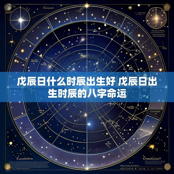 戊辰日什么时辰出生好 戊辰日出生时辰的八字命运
