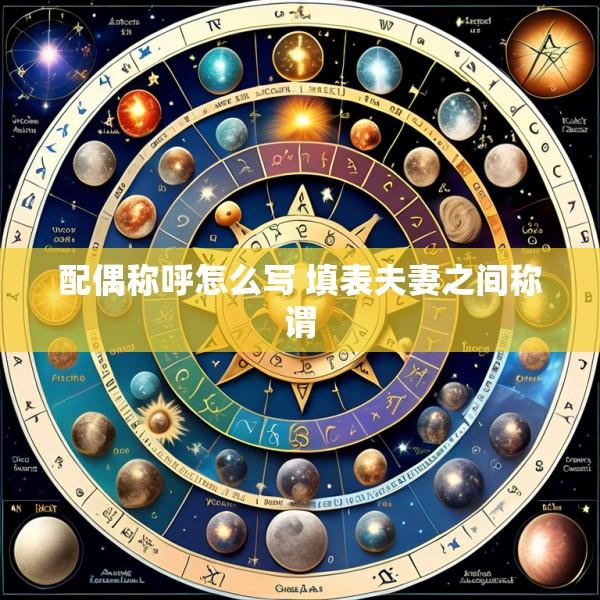 配偶称呼怎么写 填表夫妻之间称谓