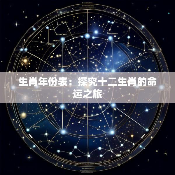 生肖年份表：探究十二生肖的命运之旅