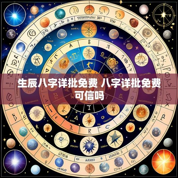 生辰八字详批免费 八字详批免费可信吗