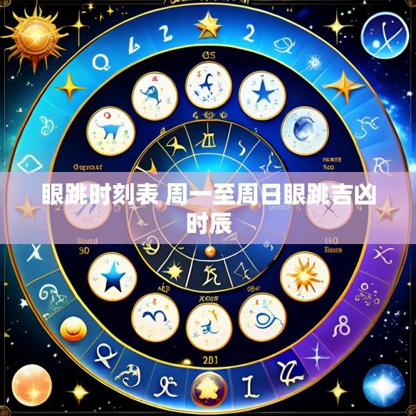 眼跳时刻表 周一至周日眼跳吉凶时辰