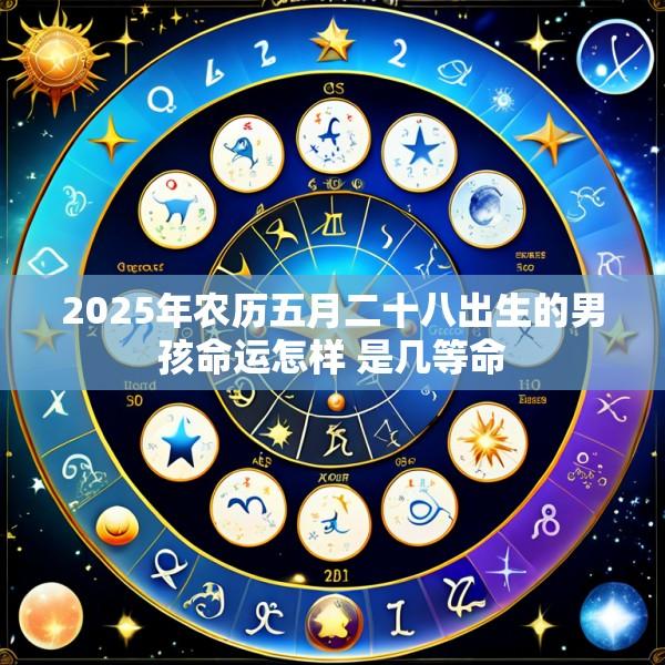 2025年农历五月二十八出生的男孩命运怎样 是几等命