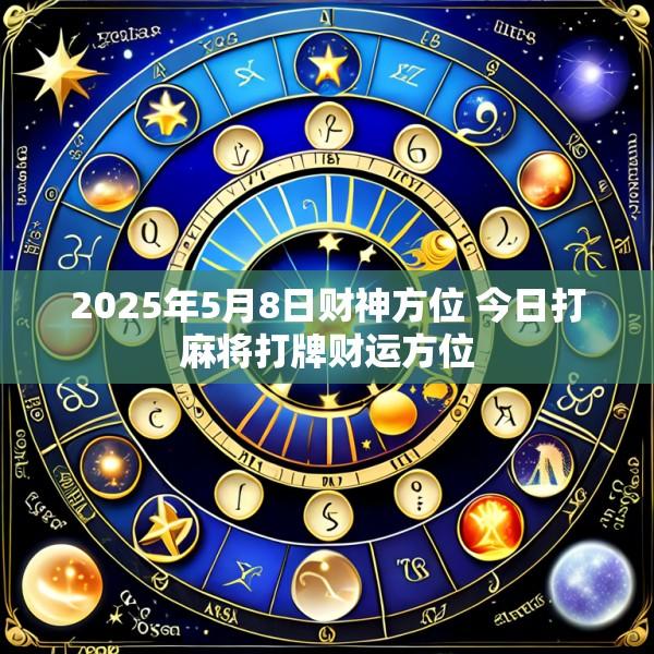 2025年5月8日财神方位 今日打麻将打牌财运方位