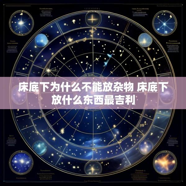 床底下为什么不能放杂物 床底下放什么东西最吉利