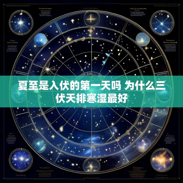 夏至是入伏的第一天吗 为什么三伏天排寒湿最好