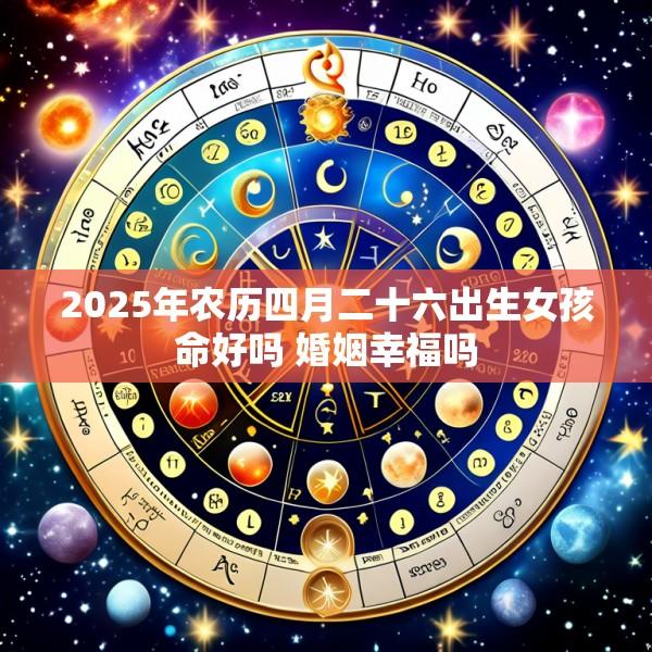 2025年农历四月二十六出生女孩命好吗 婚姻幸福吗