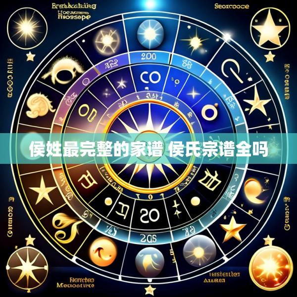 侯姓最完整的家谱 侯氏宗谱全吗
