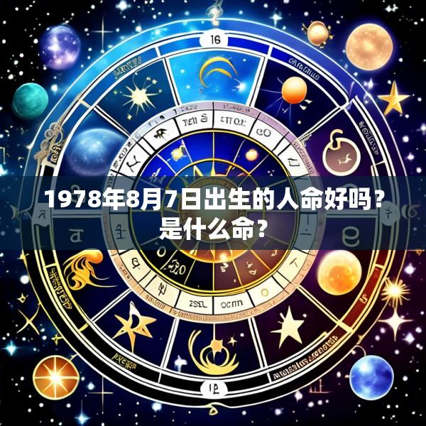 1978年8月7日出生的人命好吗？是什么命？