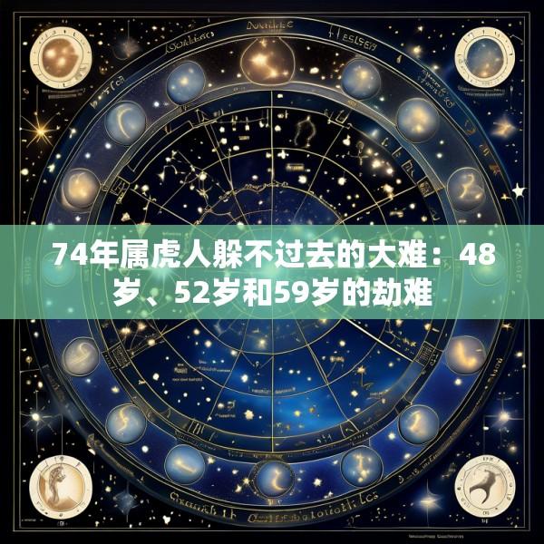 74年属虎人躲不过去的大难：48岁、52岁和59岁的劫难