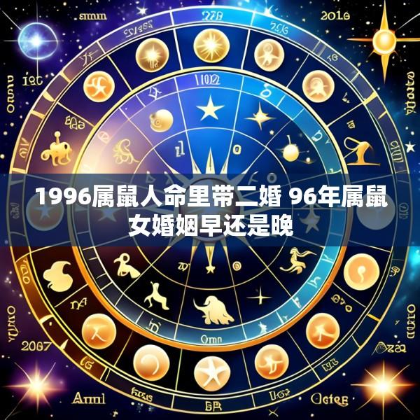 1996属鼠人命里带二婚 96年属鼠女婚姻早还是晚