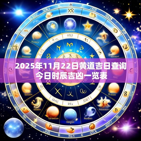 2025年11月22日黄道吉日查询 今日时辰吉凶一览表