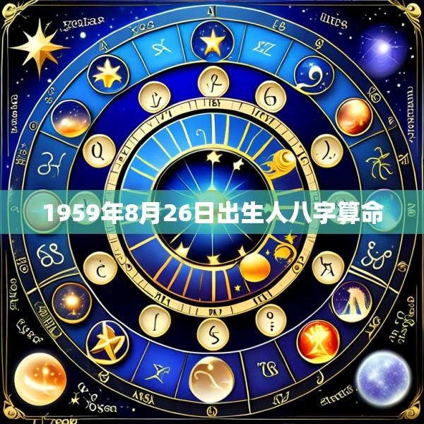 1959年8月26日出生人八字算命