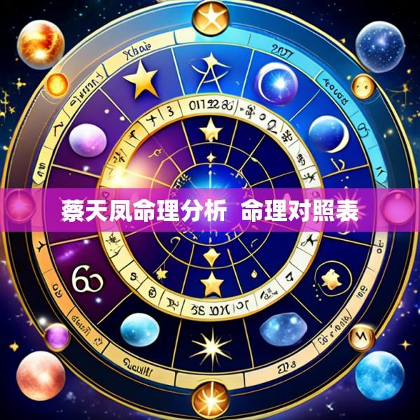 蔡天凤命理分析  命理对照表