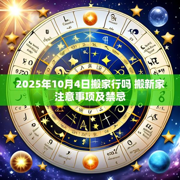 2025年10月4日搬家行吗 搬新家注意事项及禁忌