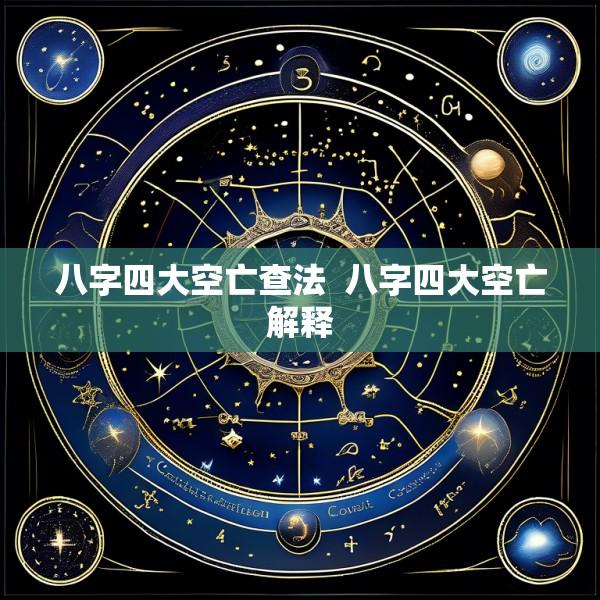 八字四大空亡查法  八字四大空亡解释