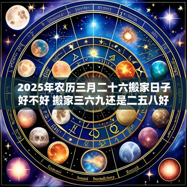 2025年农历三月二十六搬家日子好不好 搬家三六九还是二五八好