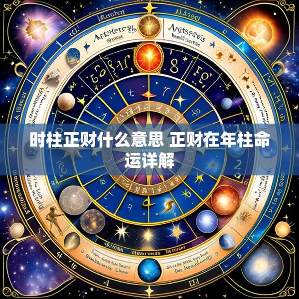 时柱正财什么意思 正财在年柱命运详解