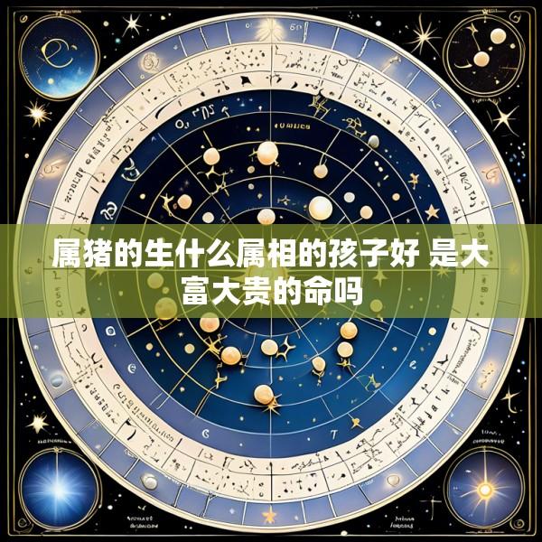 属猪的生什么属相的孩子好 是大富大贵的命吗