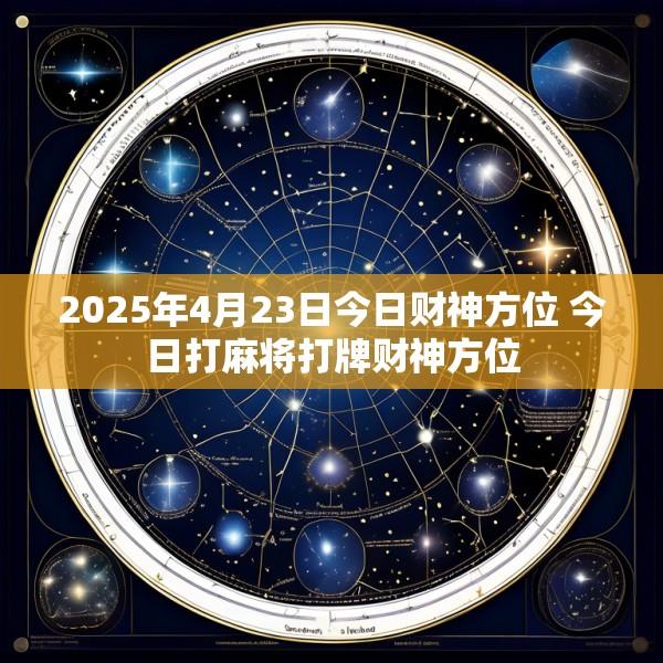 2025年4月23日今日财神方位 今日打麻将打牌财神方位