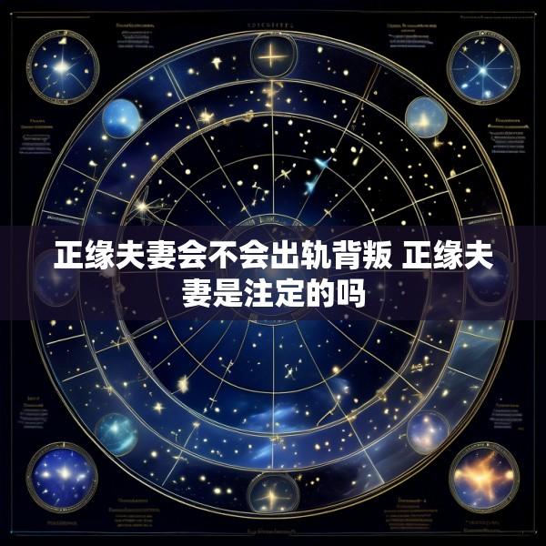正缘夫妻会不会出轨背叛 正缘夫妻是注定的吗
