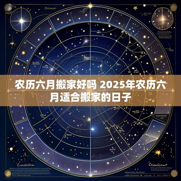 农历六月搬家好吗 2025年农历六月适合搬家的日子