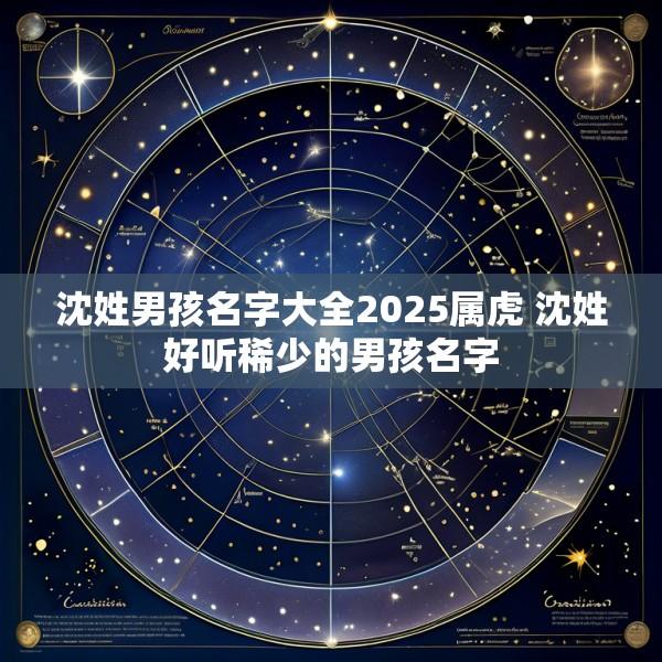 沈姓男孩名字大全2025属虎 沈姓好听稀少的男孩名字