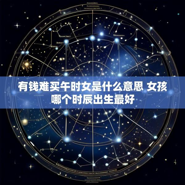 有钱难买午时女是什么意思 女孩哪个时辰出生最好