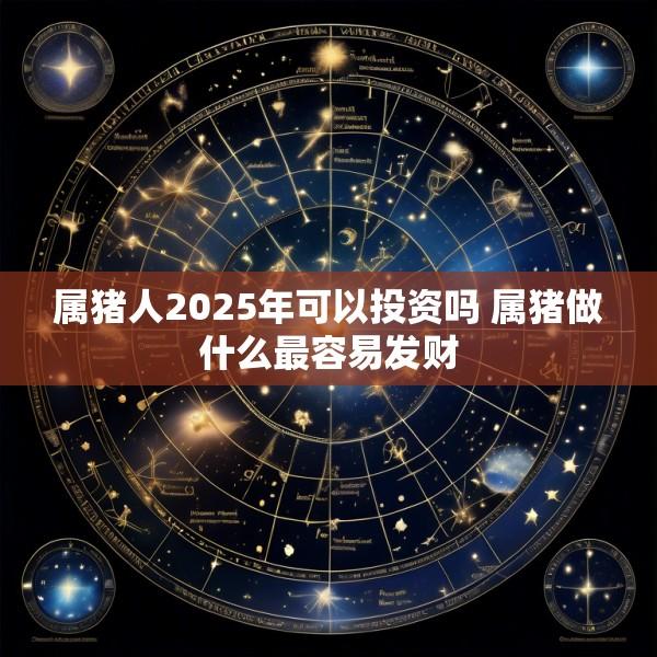 属猪人2025年可以投资吗 属猪做什么最容易发财