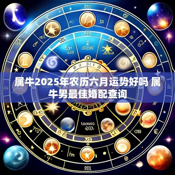 属牛2025年农历六月运势好吗 属牛男最佳婚配查询