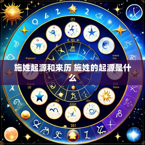施姓起源和来历 施姓的起源是什么