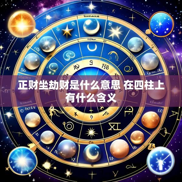 正财坐劫财是什么意思 在四柱上有什么含义
