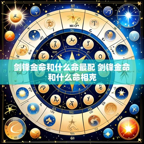 剑锋金命和什么命最配 剑锋金命和什么命相克