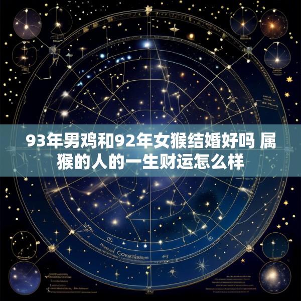 93年男鸡和92年女猴结婚好吗 属猴的人的一生财运怎么样