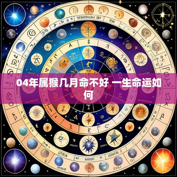 04年属猴几月命不好 一生命运如何