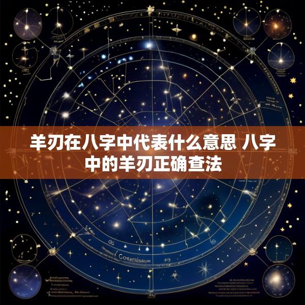 羊刃在八字中代表什么意思 八字中的羊刃正确查法
