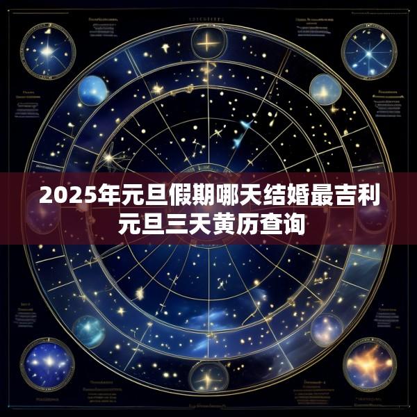 2025年元旦假期哪天结婚最吉利 元旦三天黄历查询