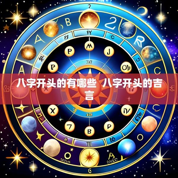八字开头的有哪些  八字开头的吉言