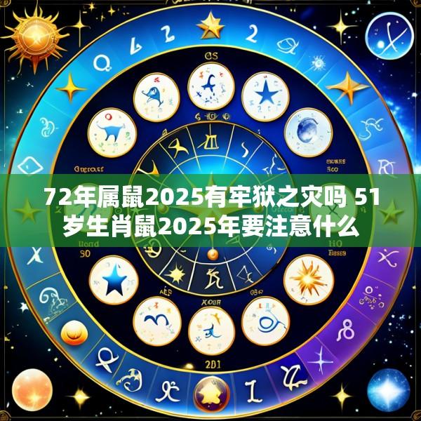72年属鼠2025有牢狱之灾吗 51岁生肖鼠2025年要注意什么