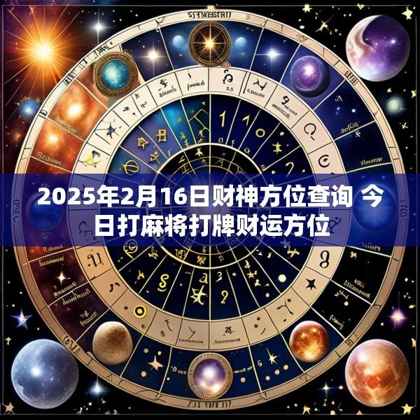 2025年2月16日财神方位查询 今日打麻将打牌财运方位
