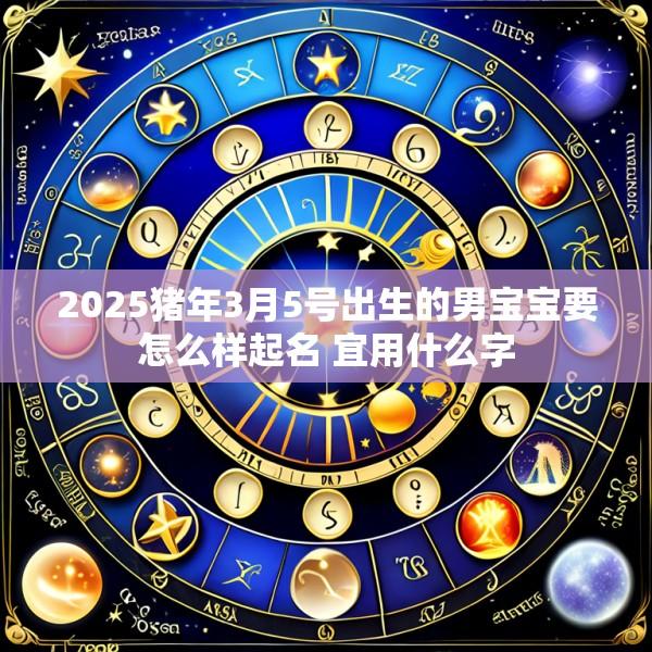 2025猪年3月5号出生的男宝宝要怎么样起名 宜用什么字