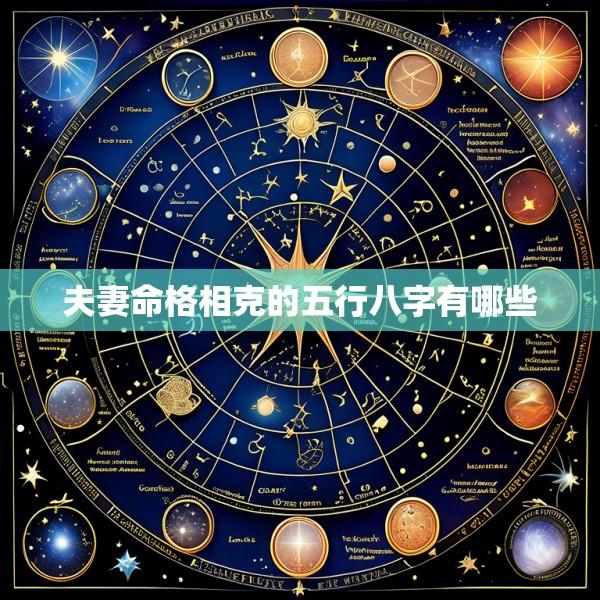 夫妻命格相克的五行八字有哪些