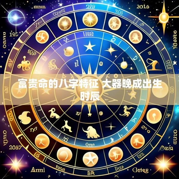 富贵命的八字特征 大器晚成出生时辰